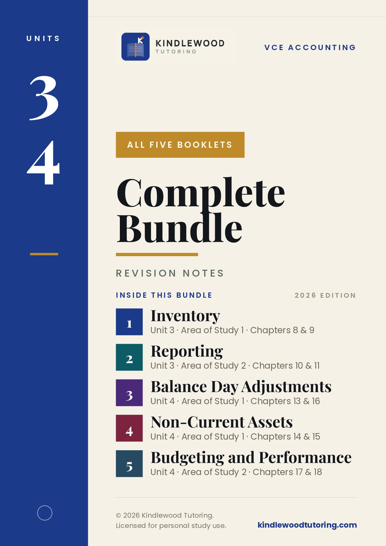 VCE Accounting notes cover