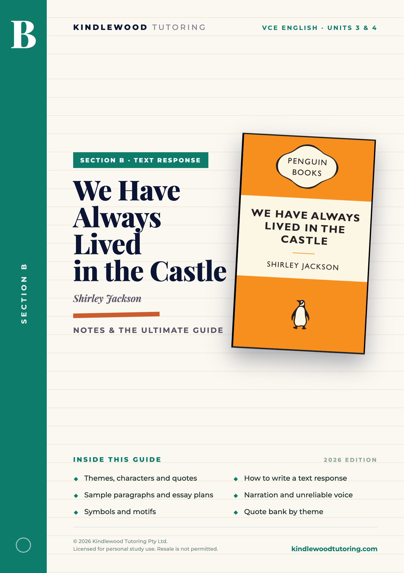 We Have Always Lived in the Castle notes cover