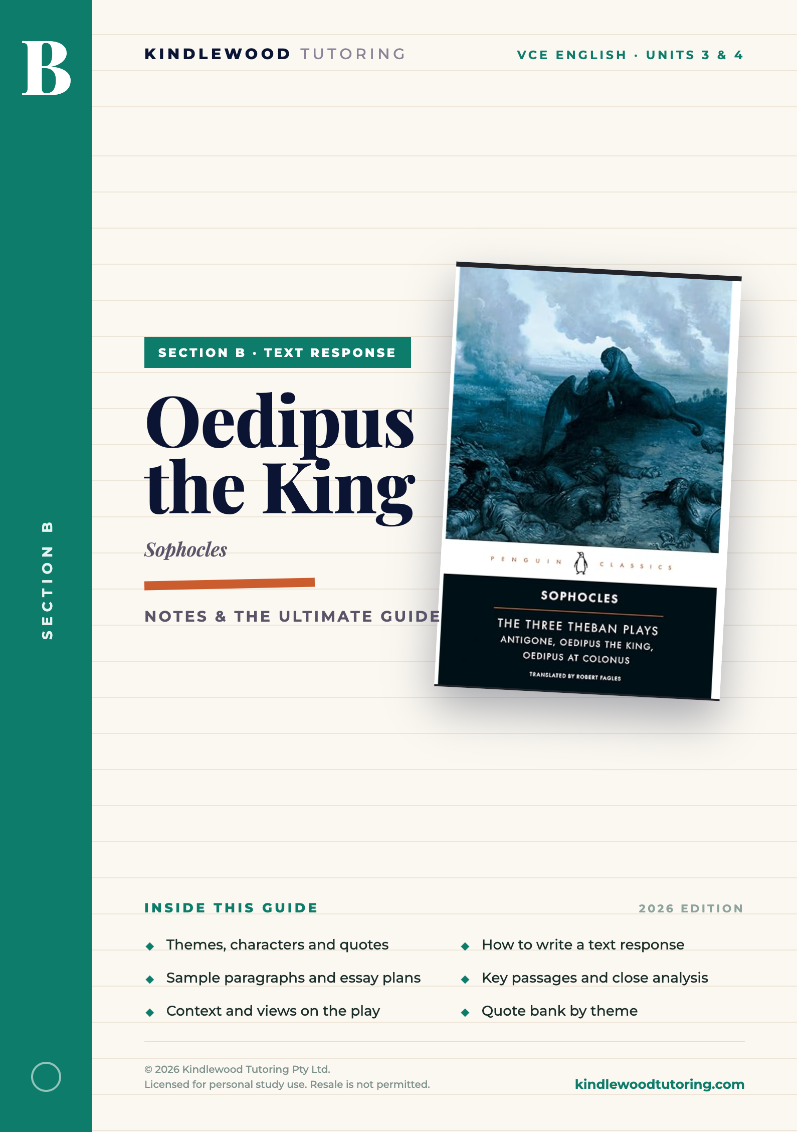 Oedipus the King notes cover