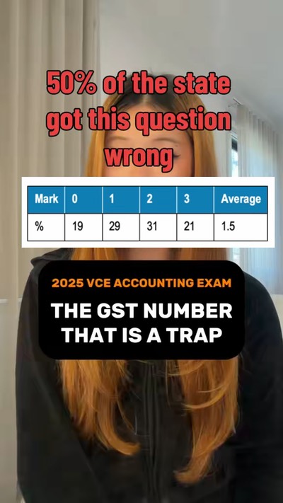 VCE Accounting 2025 exam — the GST number that is a trap